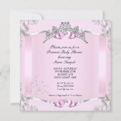 Invitation Jolie Princesse Baby shower Pink Tutu Brunette (Dos)