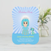 Invitation Jolie princesse céleste avec Kitty Cat 7ème annive (Debout devant)