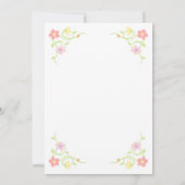 Invitation Jolie princesse Orange Robe Florale Anniversaire (Dos)