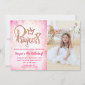 Invitation Jolie princesse photo d'anniversaire (Devant)