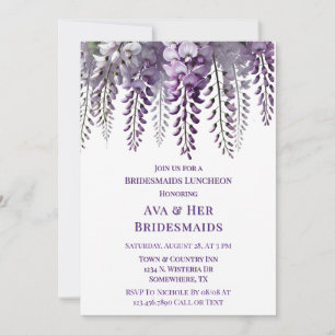 Invitation Jolie Purple Wisteria Bridesmaigre Déjeuner