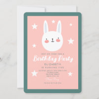 Jolie Rabbit rose vert violet étoiles Anniversaire