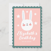 Jolie Rabbit rose vert violet étoiles Anniversaire