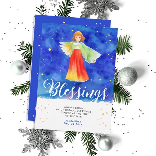 Invitation Jolie Religieuse Colorée Ange Bénédictions Aquarel