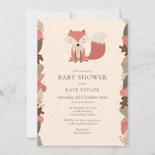 Invitation Jolie Renarde de la Forêt Baby Shower Sprinkle Cou