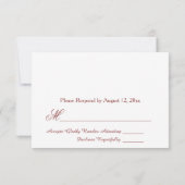 Invitation Jolie réponse pour le jardin de pêchers (Dos)