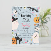 Invitation Jolie Retro Anniversaire Fête d'Halloween (Debout devant)