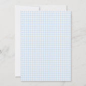 Invitation Jolie Rétro Mariage Prépayé Gingham Bleu Clair (Dos)