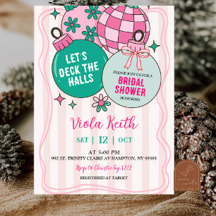 Invitation Jolie Rétro Noël Décorez les Salles Mariage