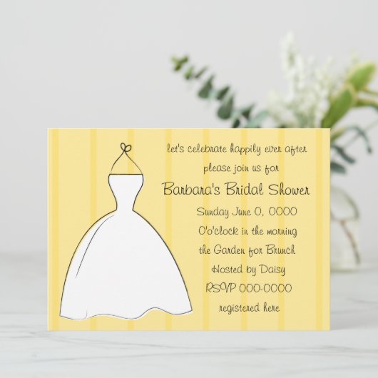 Invitation Jolie robe blanche (Debout devant)