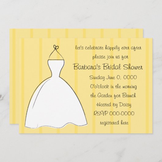 Invitation Jolie robe blanche (Devant / Derrière)