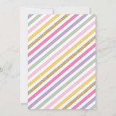 Invitation Jolie rose arc-en-ciel nuages Filles fête d'annive (Dos)