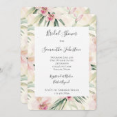 Invitation Jolie rose Fête des mariées de fleurs d'orchidées  (Devant / Derrière)