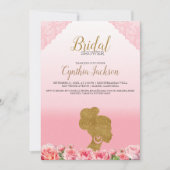 Invitation Jolie rose Fête des mariées de mariée afro-américa (Devant)