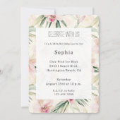 Invitation Jolie rose Fleurs d'orchidées tropicales Anniversa (Devant)