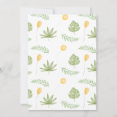 Invitation Jolie Rose Green Girls Dinosaur 1er anniversaire (Dos)