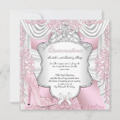 Invitation Jolie rose hauts talons Princesse Quinceanera 15e (Devant)
