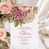 Invitation Jolie Rose Hydrangea 18e Anniversaire