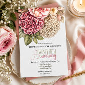 Invitation Jolie Rose Hydrangea 25e Anniversaire