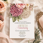 Invitation Jolie Rose Hydrangea 50e Anniversaire 