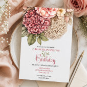 Invitation Jolie Rose Hydrangea 50e Anniversaire