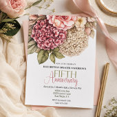 Invitation Jolie Rose Hydrangea 5ème Anniversaire