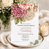 Invitation Jolie Rose Hydrangea 75e Anniversaire 