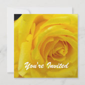 Invitation Jolie rose jaune fleur blanche mariage, fête, (Dos)