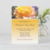 Invitation Jolie rose jaune fleur fête de la Saint-Valentin (Debout devant)
