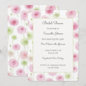 Invitation Jolie rose menthe Ranunculus floral Baby Shower de (Devant / Derrière)