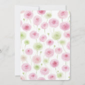 Invitation Jolie rose menthe Ranunculus floral Baby Shower de (Dos)