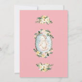 Invitation Jolie rose Nouveau-né bébé fille Douche (Dos)