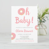 Invitation Jolie rose oh bébé gâteau script shower de bébé (Debout devant)