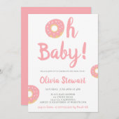 Invitation Jolie rose oh bébé gâteau script shower de bébé (Devant / Derrière)