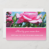 Invitation Jolie rose rose fleur jour de la Saint-Valentin fê (Dos)