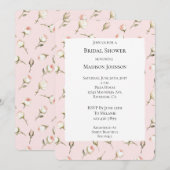 Invitation Jolie rose Roses Blanches Fête des mariées Florale (Devant / Derrière)