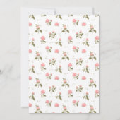 Invitation Jolie rose roses bohème fleurie bébé douche (Dos)