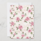 Invitation Jolie rose Roses Fête des mariées florale (Dos)