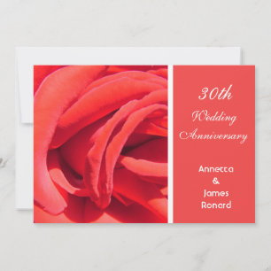 Invitation jolie rose rouge romantique fleur d'anniversaire d