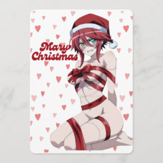 Invitation Jolie Santa Noël Mariage Anime Fille Emballée
