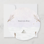 Invitation Jolie scène hivernale avec petit oiseau dans la ne (Devant)