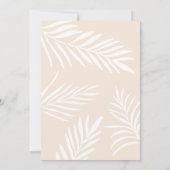 Invitation Jolie Seashells fête de plage en feuille de palmie (Dos)