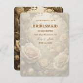 Invitation Jolie serveuse Rose (Devant / Derrière)