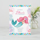 Invitation Jolie sirène (Debout devant)