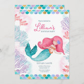 Invitation Jolie sirène (Devant / Derrière)