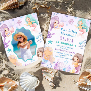 Invitation Jolie sirène Les filles sous l'océan 4e annivers