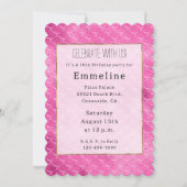 Invitation Jolie sirène rose fille (Devant)