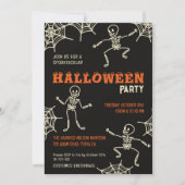 Invitation Jolie Skeleton Black Halloween Party (Devant)