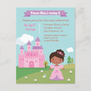 Invitation Jolie soirée d'anniversaire de la princesse afro-a