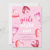 Invitation Jolie Soirée d'anniversaire rose Filles (Devant)